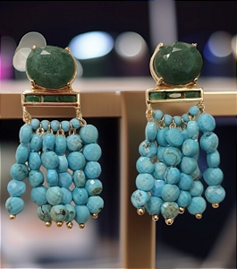 Brinco Turquesa Jade