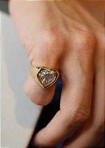 Anel Coração Dedinho Moissanite