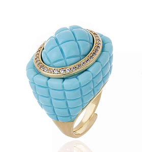 Anel Baquelite Turquesa