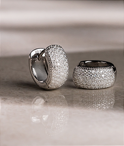 Brinco Argola Pave Moissanite