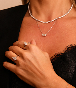 Colar Riviera Moissanite 4 garras