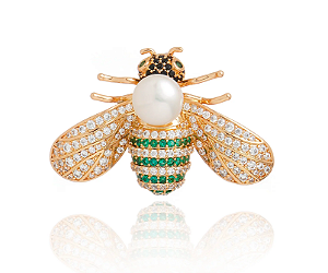 Broche Abelha Verde Cristina Sabatini