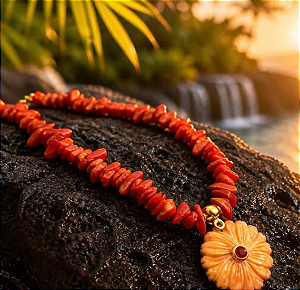 Colar Coral Flor