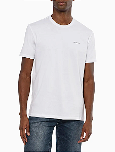 CALVIN KLEIN JEANS CAMISETA BÁSICA LOGO MINIMALISTA BRANCA