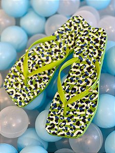 SCHUTZ CHINELO STRAIGHT ANIMAL PRINT VERDE