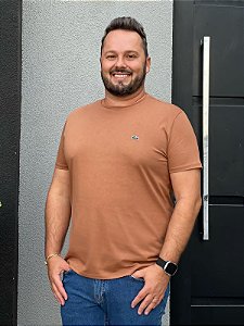 LACOSTE CAMISETA EM JÉRSEI DE ALGODÃO PIMA MARROM