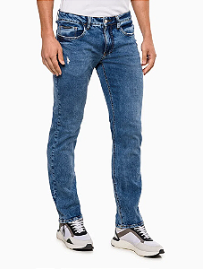 CALVIN KLEIN CALÇA JEANS SLIM FILIGRANA 2 AGULHAS AZUL MÉDIO