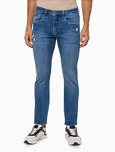 CALVIN KLEIN JEANS CALÇA JEANS SKINNY 5 POCKETS PEQ PUÍDOS AZUL MÉDIO
