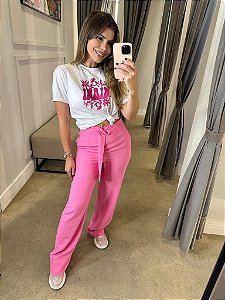 Calça pantalona dourada 2025