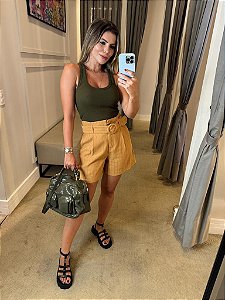 SHORTS VISCOSE LISTRADO BEGE MANI
