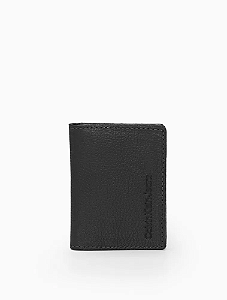 CALVIN KLEIN JEANS PORTA CARTÃO COURO PRETO
