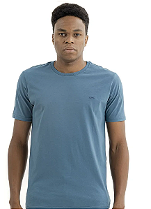 KING E JOE CAMISETA BÁSICA BORDADO SLIM PETROLEO