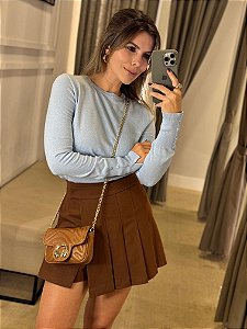 BLUSA MANGA LONGA TRICOT GABRIELA AZUL CLARO