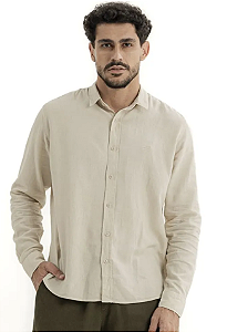 KING E JOE CAMISA LINHO SLIM MANGA LONGA NATURAL