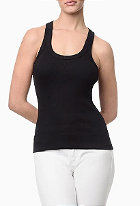 CALVIN KLEIN JEANS BLUSA BÁSICA RIBANA PRETA