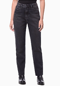 CALVIN KLEIN JEANS CALÇA JEANS MOM TACHAS PRETO