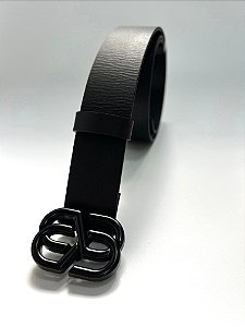 SCHUTZ CINTO MÉDIO COURO LOGO PRETO