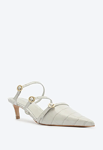 SCHUTZ SAPATO MULE LESSIE MID COURO CINZA