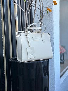 SCHUTZ BOLSA SHOPPING MÉDIA TASSY TAG OFF WHITE