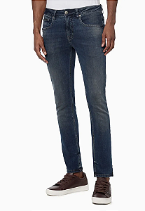 CALVIN KLEIN JEANS CALÇA JEANS SUPER SKINNY FILI DUPLO MARINHO