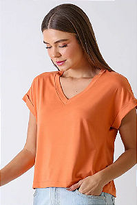 BLUSA MANGA CURTA BAVARIA TELHA