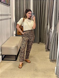 CALÇA ESTAMPADA VISCOSE ONÇA