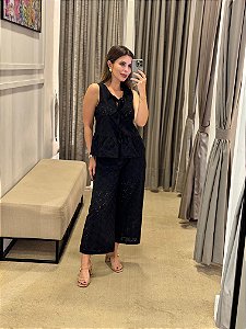 CONJUNTO LAISE REGATA E CALÇA PANTACOURT PRETO