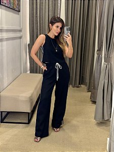 CONJUNTO LISTRAS BETTY REGATA E CALÇA PRETO