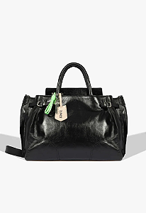 SCHUTZ BOLSA GRANDE COURO CHAVE PRETA
