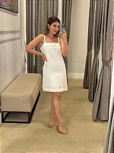 VESTIDO CURTO LINHO RETO BRANCO
