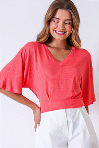 BLUSA AMPLA MANGA 3/4 GOIABA