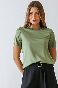 BLUSA SOPHISTIQUE COM DECOTE REBATIDO VERDE CLARO