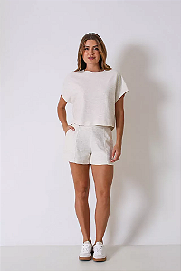 CONJUNTO FLOW BLUSA E SHORTS OFF WHITE