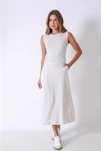 CONJUNTO REGATA E SAIA EVASÊ NATURAL