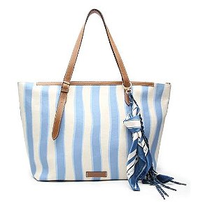 VICENZA BOLSA GRANDE EM LISTRA AZUIS