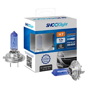 Par Lampada Super Branca H7 55w 8500k Kit Shocklight