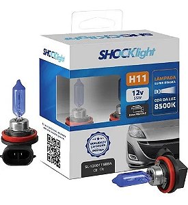 Par Lampada Super Branca H11 55w 8500k Kit Shocklight