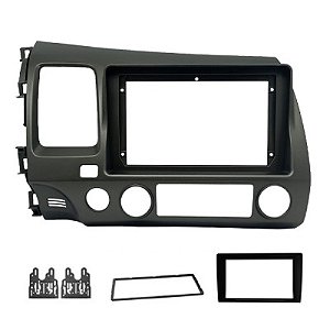 Moldura Painel 2 Din Honda New Civic 2007 a 2011 9" ou 7" Grafite Fiamon