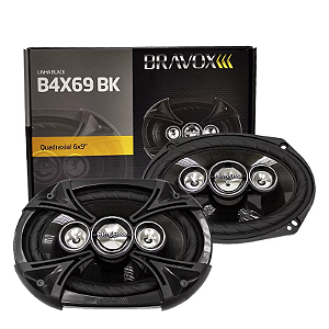 Par Alto Falante Bravox Quadriaxial 6x9" B4X69BK Black 220w Rms