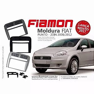 Moldura Painel 2 Din Fiat Punto 2008 a 2012 Prata Fiamon