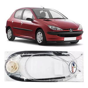 Kit Reparo Maquina Vidro Dianteira Peugeot 206 2001 a 2010