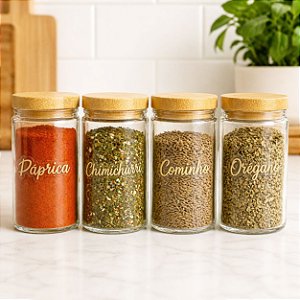 Etiquetas para Decoração Potes de Tempero Dourado Plus