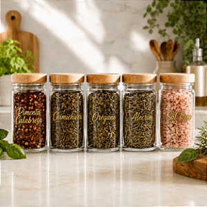Etiquetas para Decoração Potes de Tempero Dourado Premium
