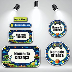 Kit de Etiquetas Escolares – Game Pixel Hero