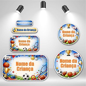 Kit de Etiquetas Escolares – Mundo dos Esportes