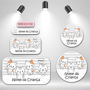 Kit de Etiquetas Escolares – Gatinhos