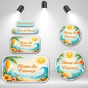 Kit de Etiquetas Escolares – Surf Beach