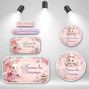 Kit de Etiquetas Escolares – Jardim Sakura