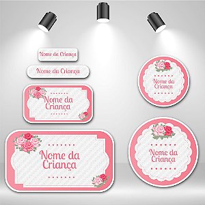 Kit de Etiquetas Escolares – Rosas