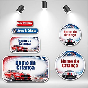 Kit de Etiquetas Escolares – Carros Esportivos